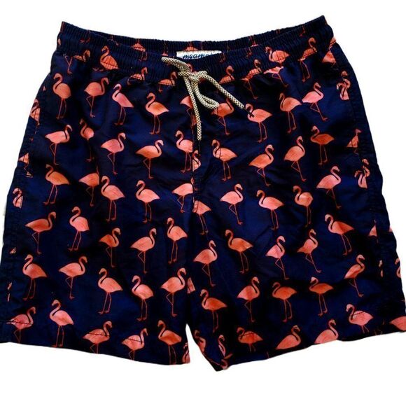 Colorful Flamingo Men's Swim Trunks - Picture 1 of 4